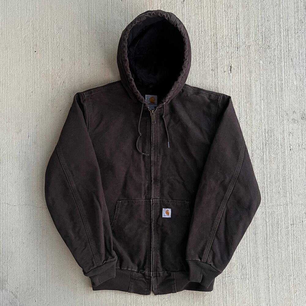 Carhartt WOMENS WJ130 DKB brown hooded work wear jacket